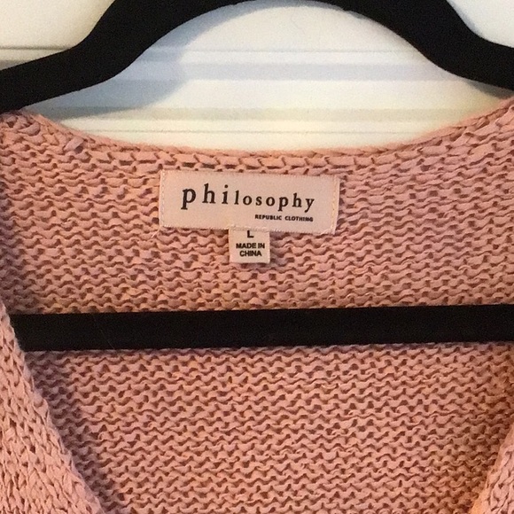 Blush pink philosophy brand sweater size lg in excellent condition - Picture 2 of 4